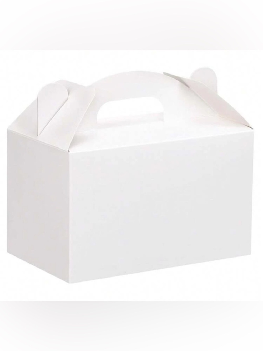 White Party Favor Gable Box with Handle - Pack of 10